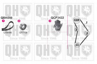QUINTON HAZELL qbpk6490 -  Водяной насос + комплект зубчатого ремня